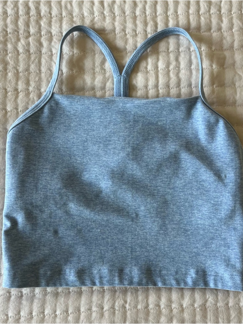 Beyond Yoga Light Blue Heather Cropped Tank Top Cami XS